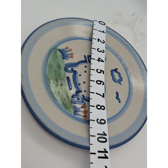 M.A. Hadley Pottery Hand Painted Folk Art Country 11" Piggy Dinner Plate - Picture 4 of 6
